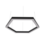 Светильник LED шестиугольный Hexa 342W D3080мм 3000К черный подвесной IP40