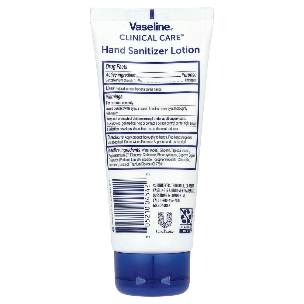 Vaseline, Clinical Care, дезинфицирующий лосьон для рук, 88,5 мл (3 жидк. унц.)