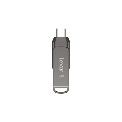 Флеш накопитель 64GB Lexar® JumpDrive® Dual Drive D400 USB 3.1 Type-C™ (OTG), металл/пластик, 130 MB/s