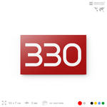 Номер на дверь 330, табличка на дверь для офиса, квартиры, кабинета, аудитории, склада, красная 120х70 мм, Айдентика Технолоджи