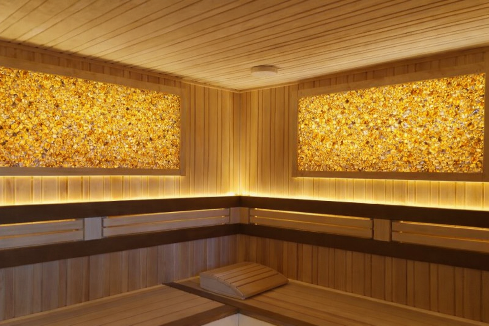 Экологичная плитка (панно) из янтаря для саун, бань и парных