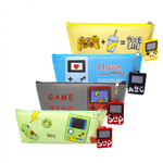 Пенал - косметичка Alingar, ПВХ, молния, 80 х 200 мм, брелок, "GAME", микс (зелен,серый, голуб,желт), игра - тетрис