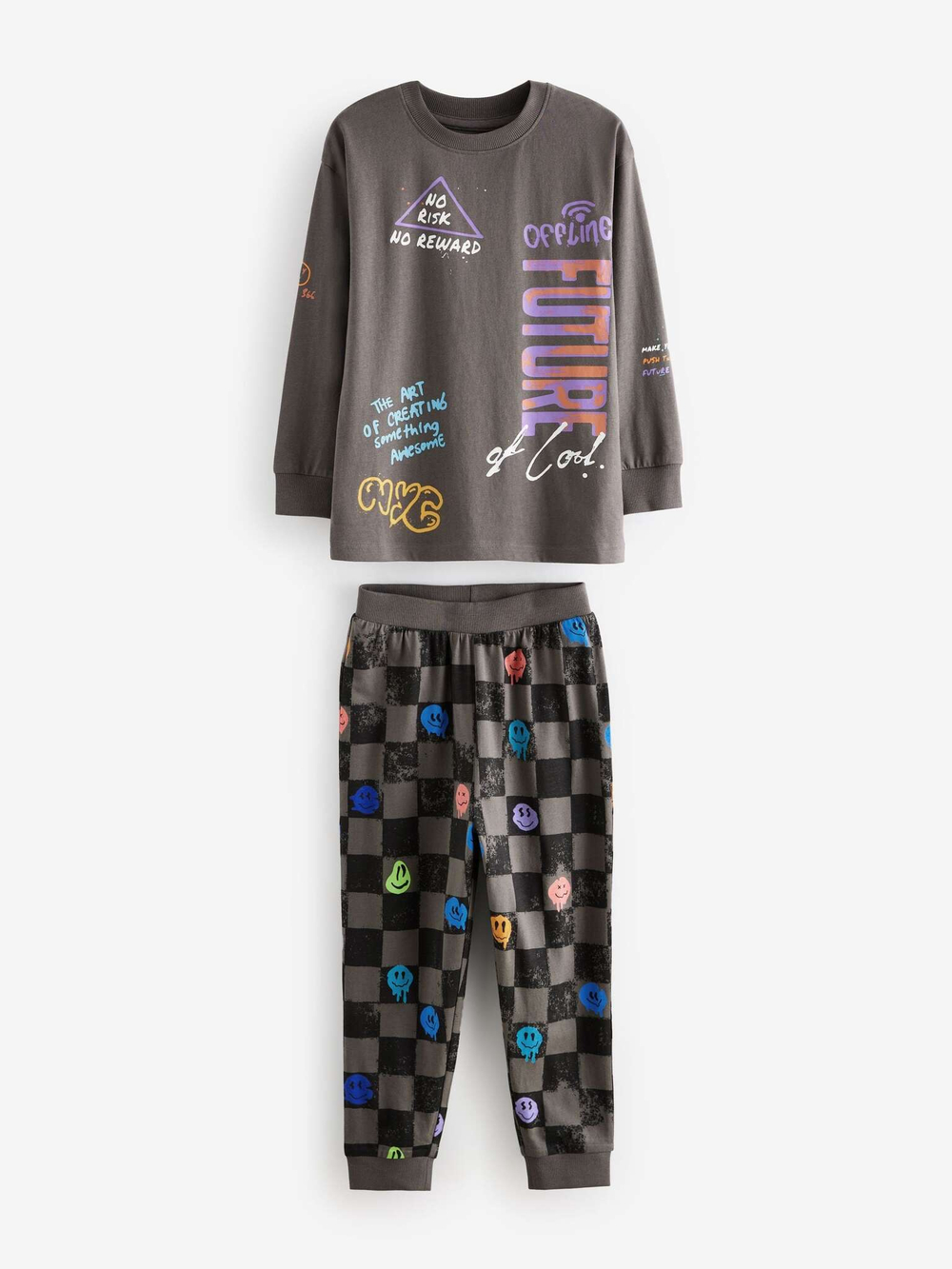 Пижама для мальчика Next B82-968, 2 шт., Серый, Фиолетовый