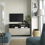Тумба под телевизор - IKEA BESTÅ/BESTA, 120x42x74 см, черный, Бесто ИКЕА