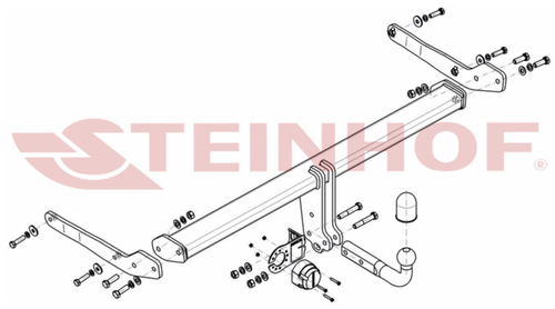 Фаркоп на Volkswagen Tiguan 2016- без подрезки бампера (паспорт и сертификат в комплекте)(без электрики) Steinhof.V-154