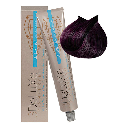 Стойкая крем-краска для волос Оттенок 4.20 Каштановый ирис 3DeLuXe 100мл