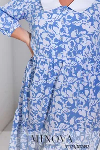 Платье 2492-голубой Minova