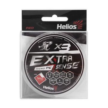 Шнур Helios Extrasense X3 PE Red 92m   0.3/6LB 0.10mm (HS-ES-X3-0.3/6LB)