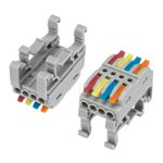 Клемма СМК 222-424D проходная 4-полюсная, с креплением на DIN-рейку (0,08-4 мм²), серая (4 шт./уп.)