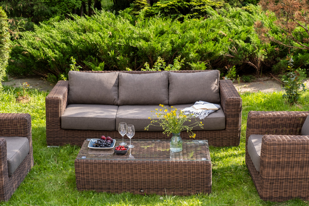 "Барселона" лаунж-зона из искусственного ротанга, цвет соломенный