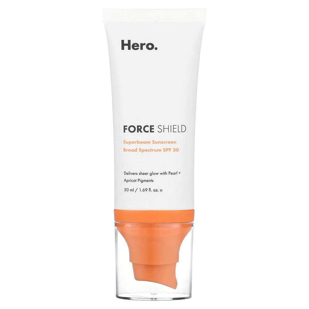 Hero Cosmetics, Force Shield, солнцезащитное средство Superbeam, SPF 30, 50 мл (1,69 жидк. унц.)
