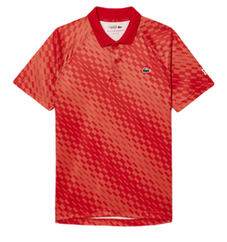 Мужское поло теннисное Lacoste Tennis x Novak Djokovic Printed Polo-Dry Technology - red/orange