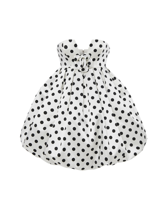 Платье мини с юбкой-баллон из атласа