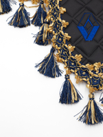 Вымпел тройной RENAULT (экокожа, черный с синими кисточками)