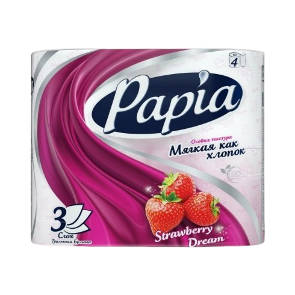 Туалетная Бумага "Papia" Клубничная Мечта, шт