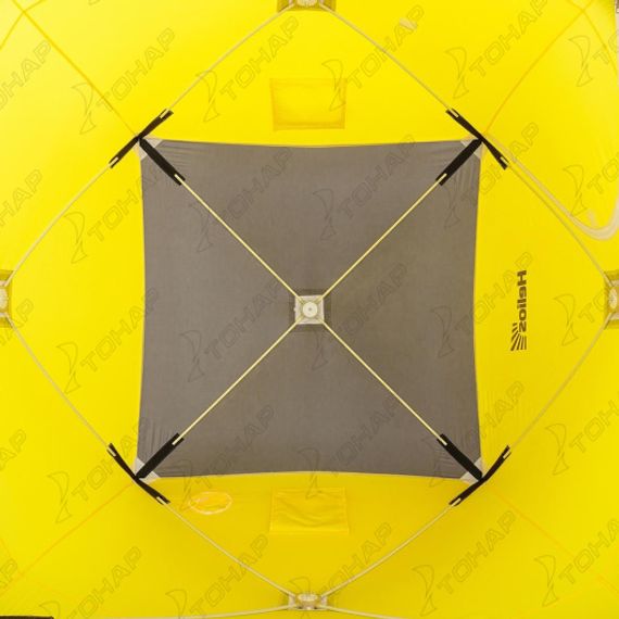 Палатка зимняя Куб 1,5х1,5 желтый/серый (HS-WSC-150YG) Helios