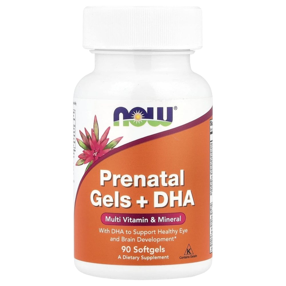 Now Foods Prenatal Gels + DHA 90 Softgels , Мультивитамины для Беремнных