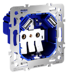 Механизм розетки с заземлением и защитными шторками 16А, с USB A+A, S70