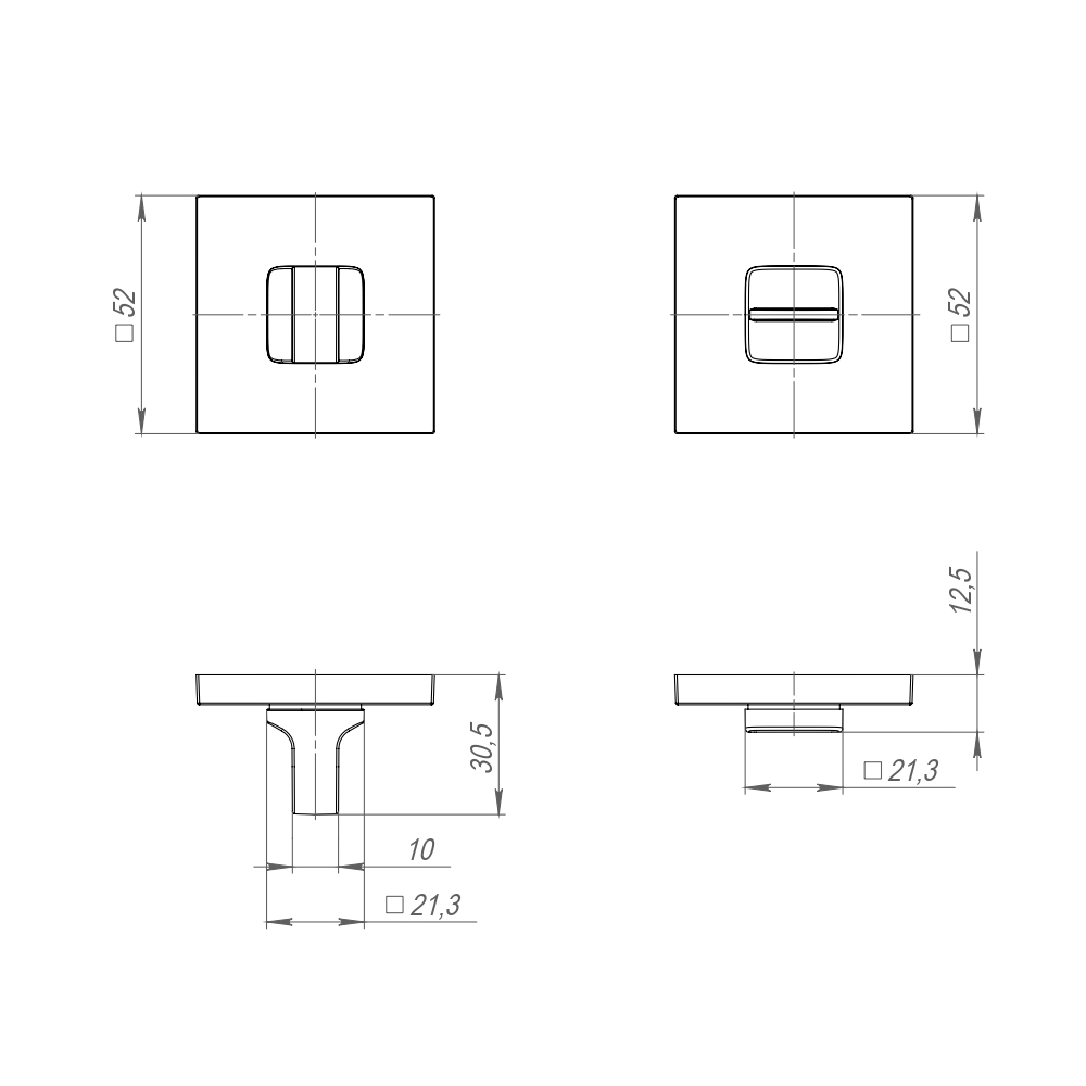 Ручка поворотная BK6.K.JS51 (BK6 JS) CP-8 хром