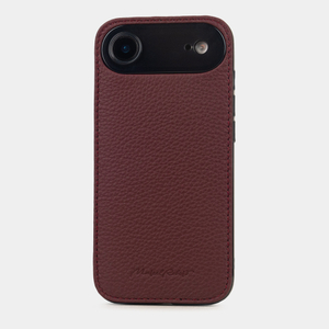Чехол-накладка для iPhone 17 Air из кожи теленка, бордового цвета