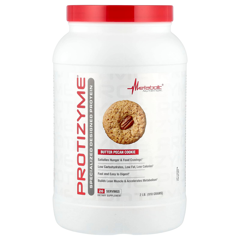 Metabolic Nutrition, Protizyme®, специализированный протеин, со вкусом печенья с пеканом, 910 г (2 фунта)