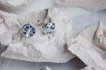 Серьги вплавленные камни синие
