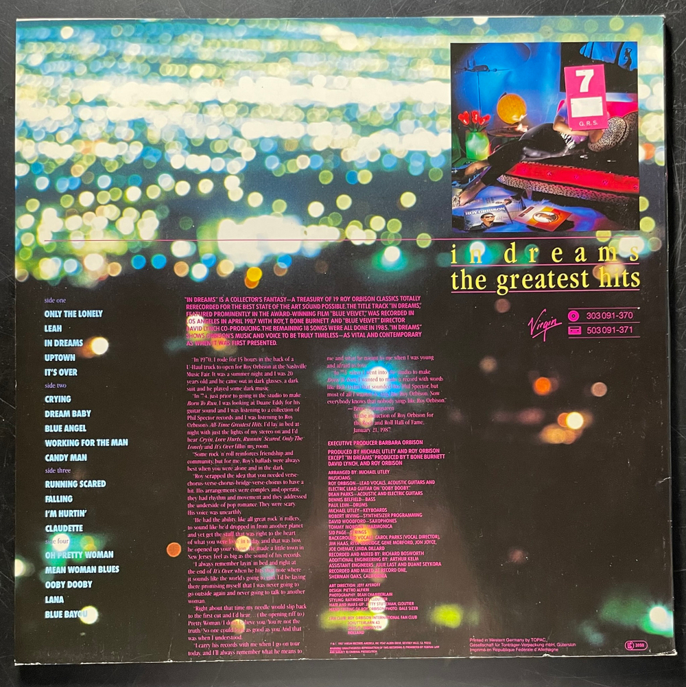 Roy Orbison ‎– In Dreams: The Greatest Hits 2LP (Европа 1987г.)