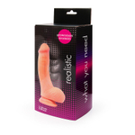 Фаллоимитатор с мошонкой на присоске телесный 18 см