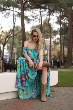 Платье макси из струящейся ткани