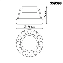 359398 OVER NT24 278 черный Светильник накладной светодиодный IP20 LED 12W вниз/5W вверх 220V 1360Лм 3000K TURN