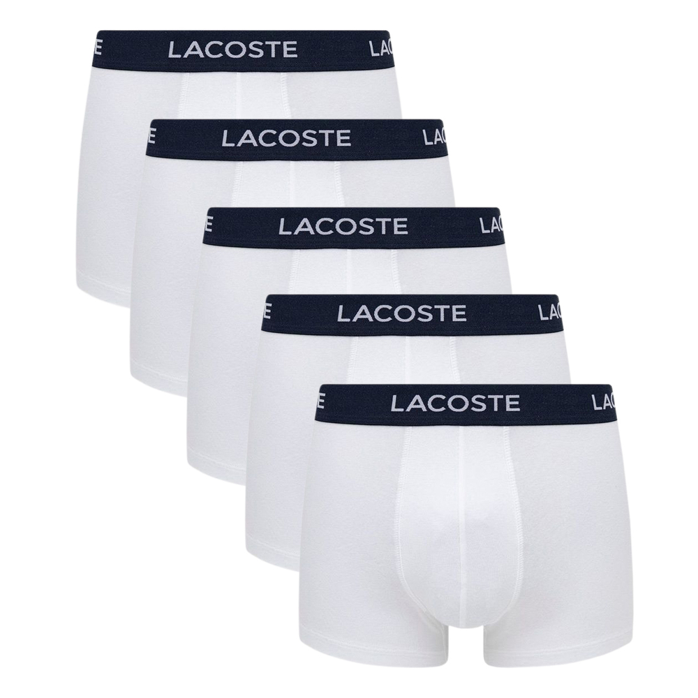 Мужские спортивные боксеры Lacoste Casual Cotton Stretch Boxer 5P - белый