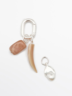 Massimo Dutti Подвеска с камнями, горчично-желтый