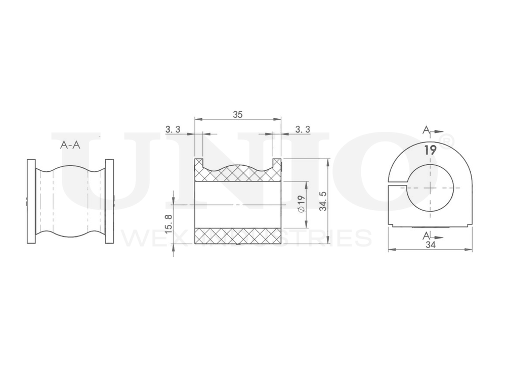 Втулка заднего стабилизатора UNIO RMP-10073