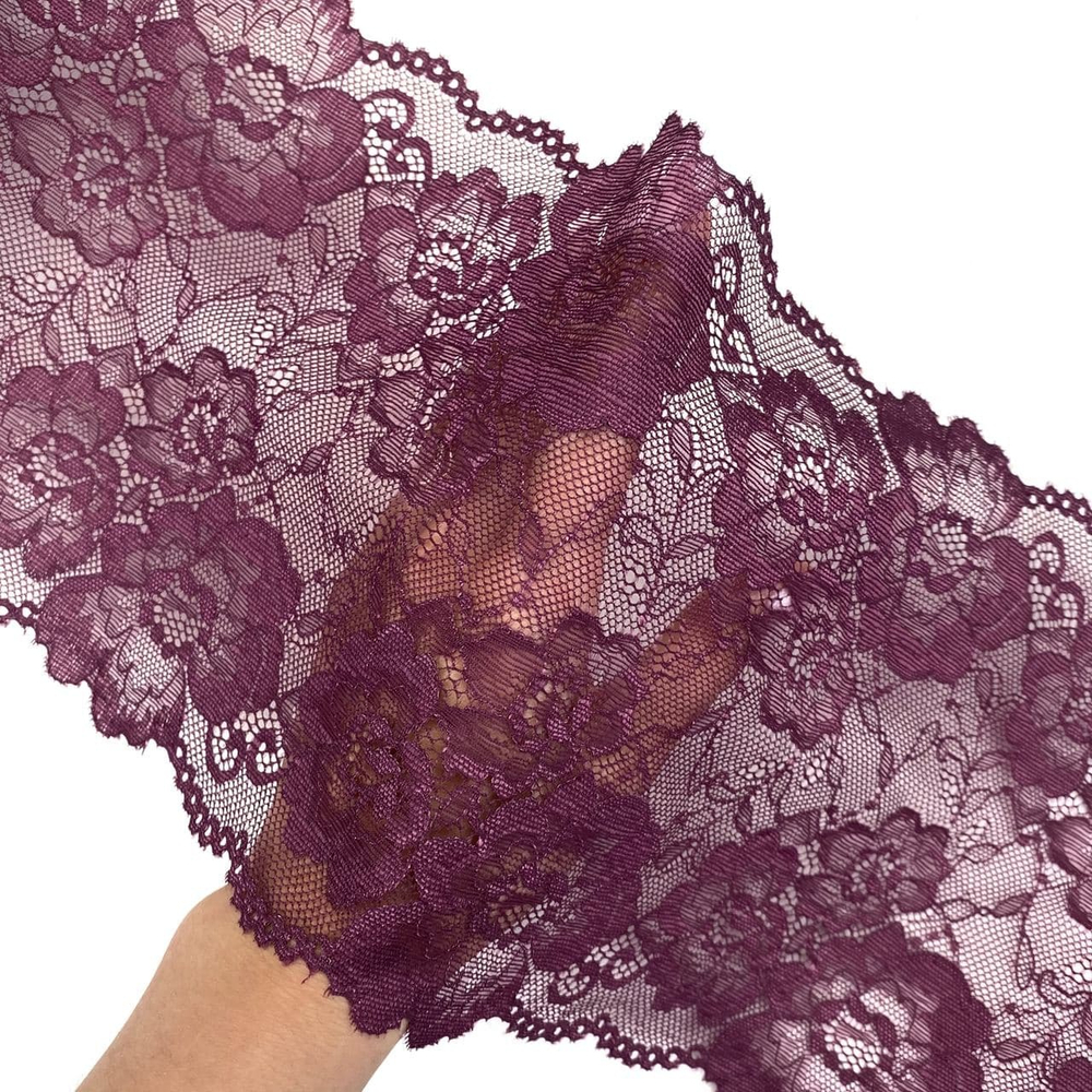 Кружево эластичное бургунди 18 см