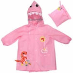 Дождевик-плащ детский «Рокки-Динозаврик» с капюшоном, рукава на резинке, цвет розовый, размер L(68*50см) ДоброСад