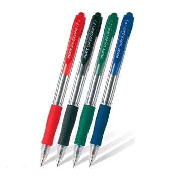 Набор ручек Pilot Super Grip 4 цвета F 0,7 мм (BPGP-F)