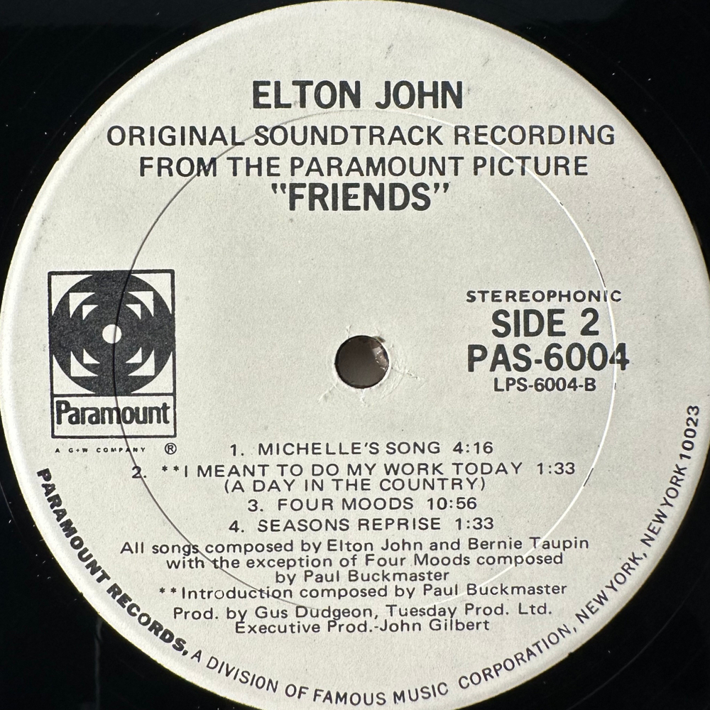 Elton John ‎– Friends (США 1971г.)