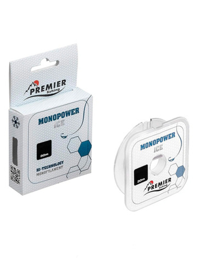 Леска для рыбалки Premier Fishing MONOPOWER ICE Clear Nylon 0,16mm/30m (PR-MI-T-016-30)