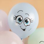 Шар (12''/30 см) Веселые смайлы, Ассорти, макарунс, 1 ст, 25 шт.