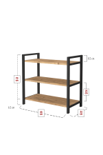 Стеллаж для обуви с 3 полками - сосна
