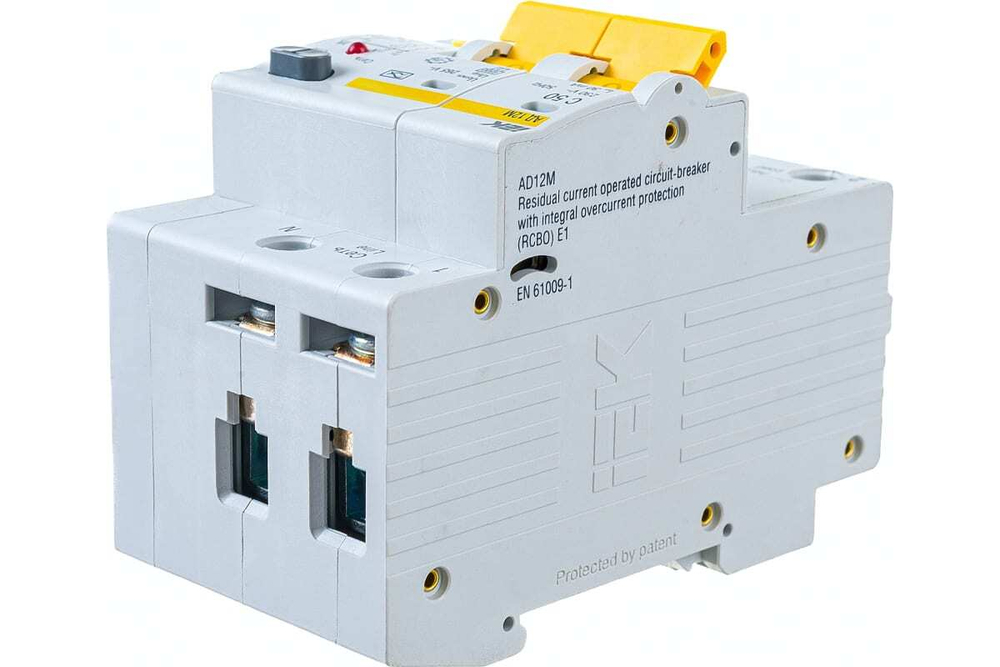 Дифференциальный автоматический выключатель АД12М 2Р С50 30мА IEK