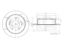 Диск тормозной задний UNIO BRD-20087