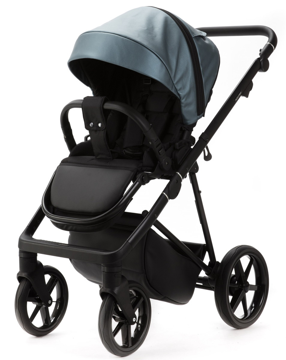 Детская коляска Adamex Vasco Deluxe 3 в 1 V-SM18 (ГОЛУБОЙ МЕТАЛИК КОЖА)