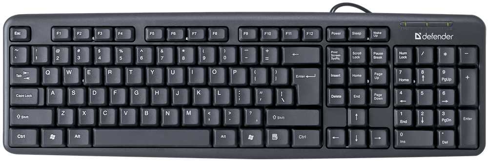 Клавиатура Defender Element HB-520 B (Черный), USB, ENG/RUS/KAZ,стандарт