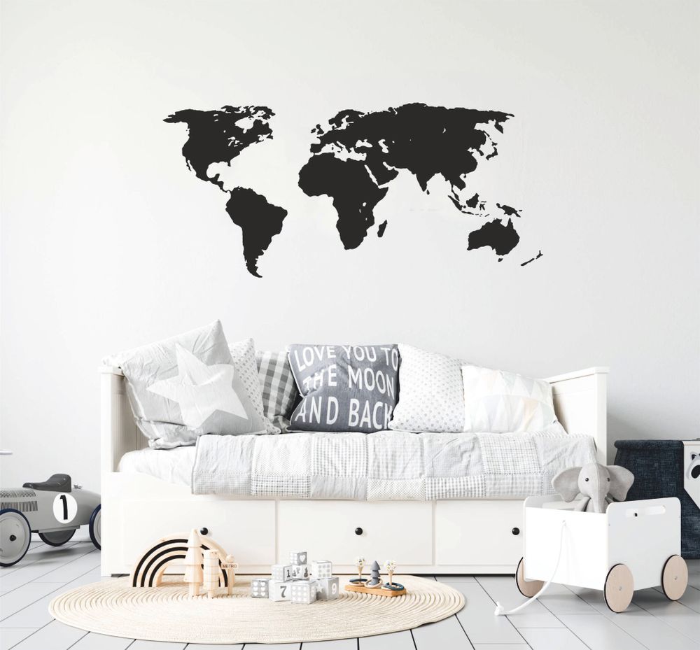 Стикер КАРТА МИРА однотонная | Bumashka shop