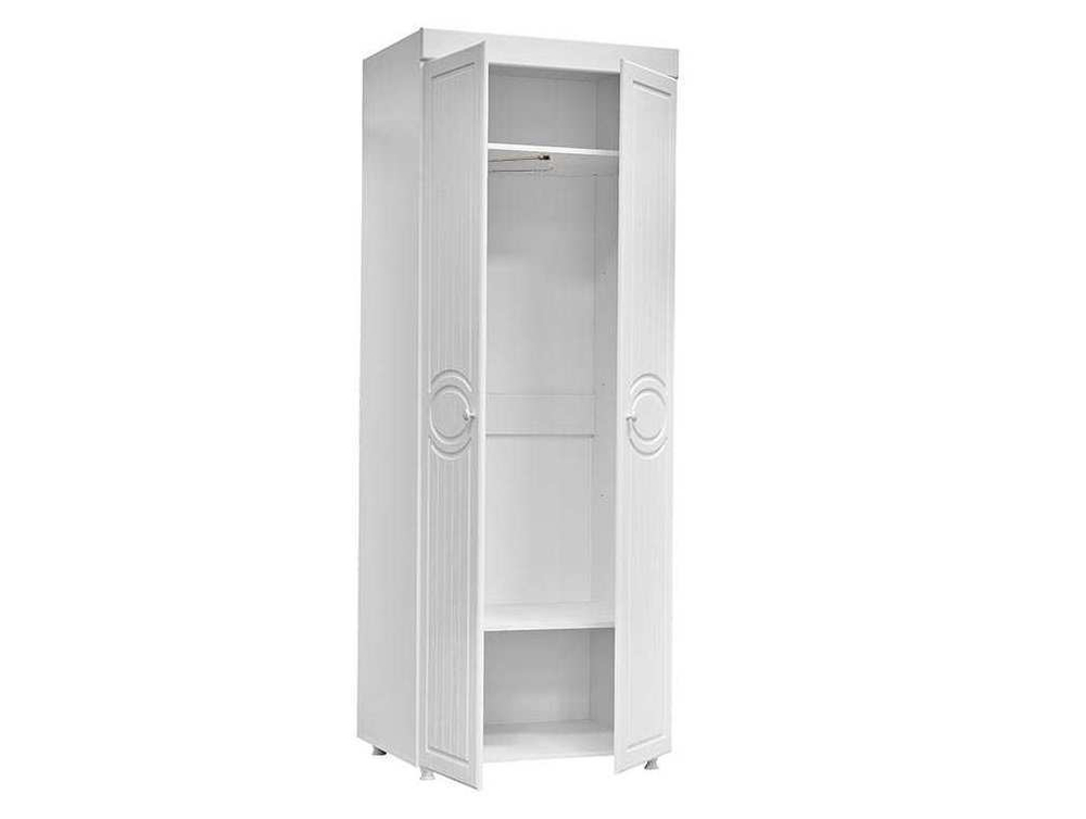 Шкаф 2-х дверный (гл.410) Монако МН-42 белое дерево