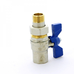 Кран шаровый 15 (1/2") ВН с американкой бабочка (VIEIR) VR104-11,204-01