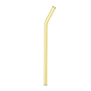 Трубочка стеклянная изогнутая желтая