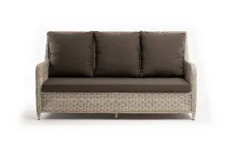"Гляссе" диван трехместный из искусственного ротанга, цвет бежевый