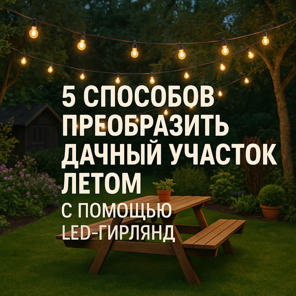 5 способов преобразить дачный участок летом с помощью LED-гирлянд